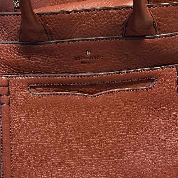Brown Leather KATE SPADE Satchel - Crossbody Bag w/ Double Handles. Like new. - Picture 2 of 4